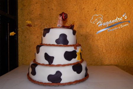 Pastel de fondant de vaquero.